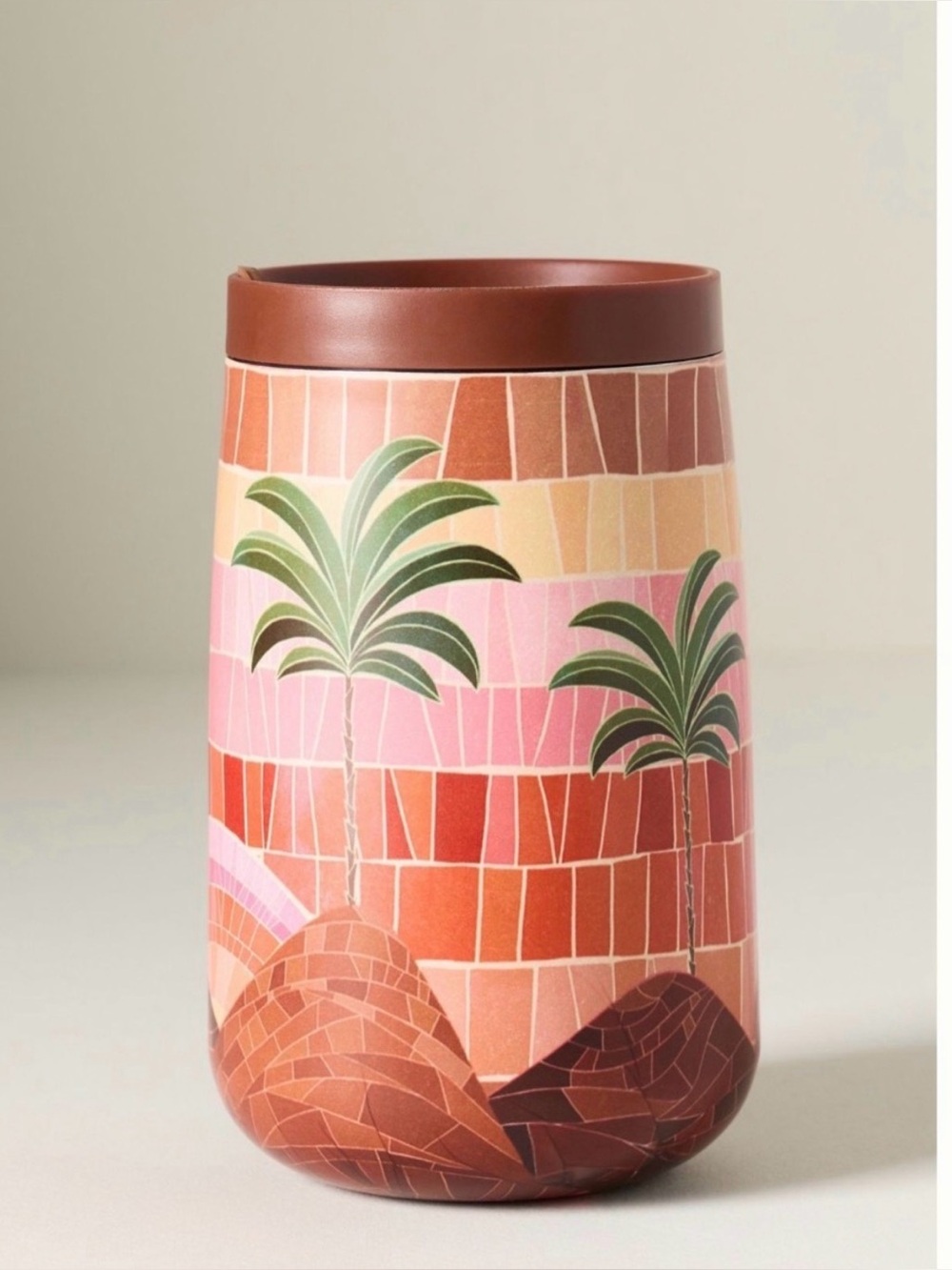 Farm Riox Anthropologie Insulated Tumbler in Desert Scene, Palm Mosaic 15 oz